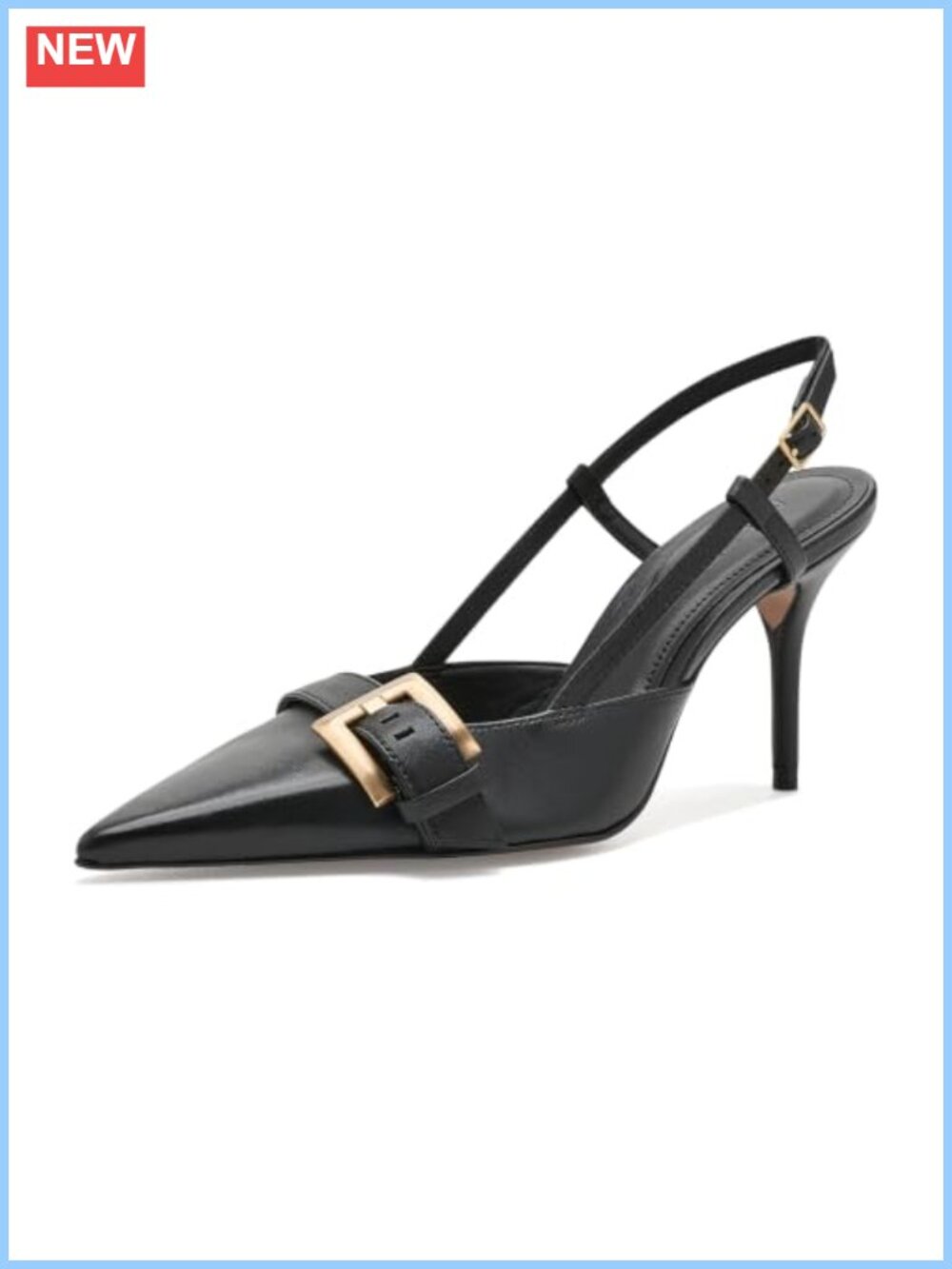 High Stiletto Pointed Toe Pump with Leather Sole